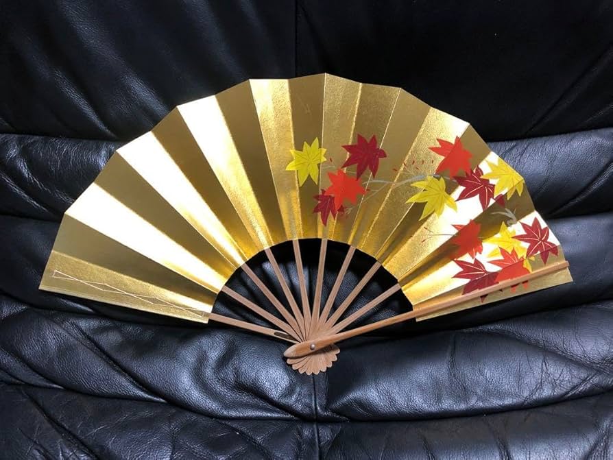 Amazon.co.jp: 扇子 29cm 金 紅葉 桜 飾り扇 飾舞扇 舞扇子 舞踊